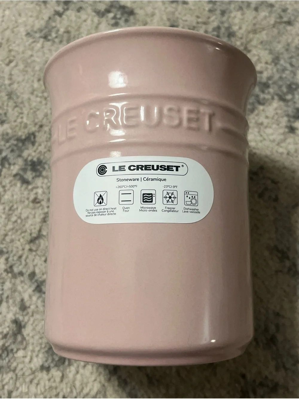 Le Creuset Pink Stoneware Utensil Holder Crock